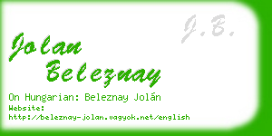 jolan beleznay business card
