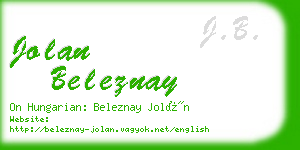 jolan beleznay business card